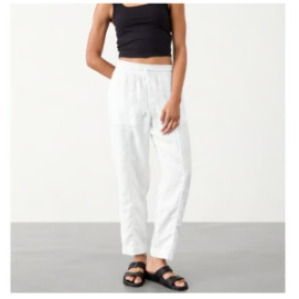 NWOT Retreat Linen High Rise Ankle Pant S